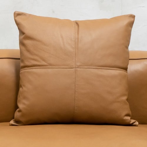 丹麥Tolv 皮革抱枕 (60x60、焦糖)
