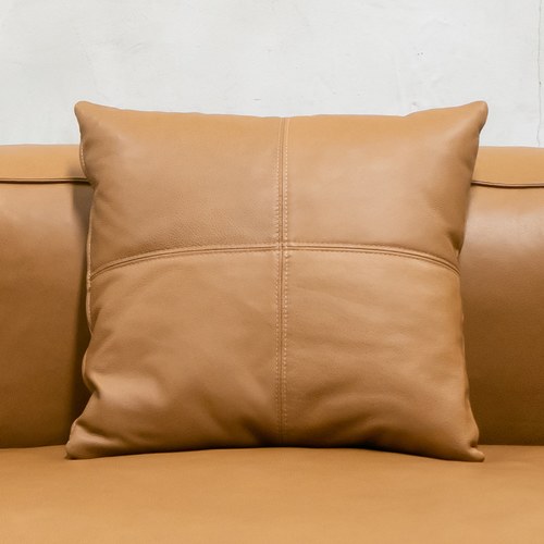 丹麥Tolv 皮革抱枕 (50x50、焦糖))