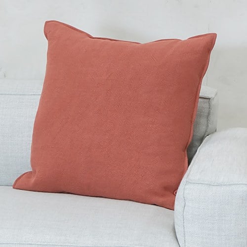 丹麥Tolv 棉麻抱枕 (60x60、磚紅)