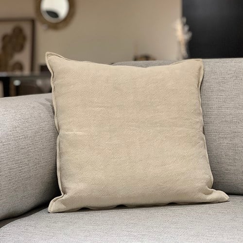 丹麥Tolv 棉麻抱枕 (50x50、杏色)