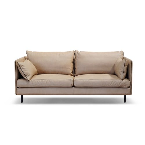 丹麥Tolv Weekend北歐假日皮革沙發 (奶茶、220公分)