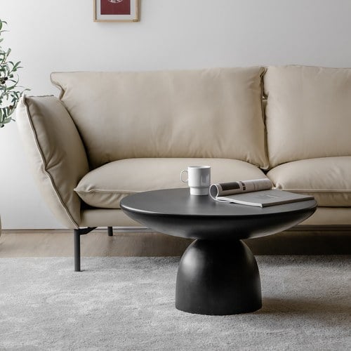 丹麥Tolv Fasika 混凝土圓形茶几(黑)