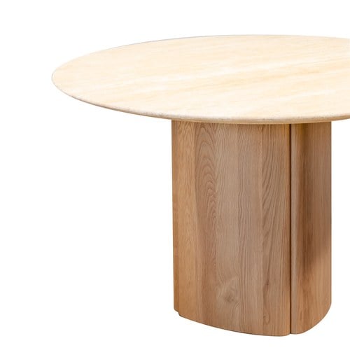 丹麥Tolv 塔拉洞石圓桌 (橡木、直徑125公分)