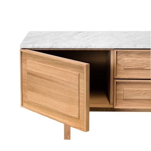 丹麥Tolv Yorke 白色大理石電視櫃(200公分)