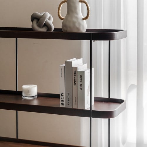 丹麥Tolv Humla 立體邊緣多層置物展架 (胡桃木、高135 公分)