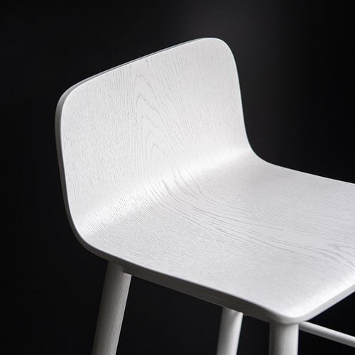 丹麥Tolv Tami 簡約L型高腳吧台椅 (白)