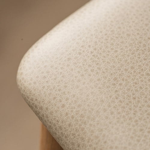 丹麥Tolv Poise典藏實木可堆疊單椅(橡木/米白皮革椅墊)