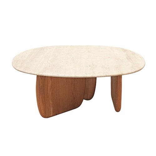 丹麥Tolv 三角摩登洞石茶几 (橡木、90公分)