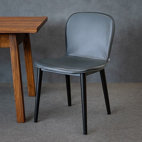 丹麥Tolv Puddle圓弧流線型單椅(皮革/黑)