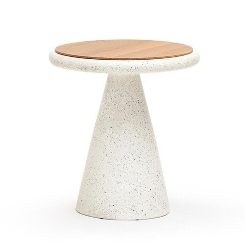 丹麥Tolv RAMEL沙漏茶几 (白水磨石、高48.5公分)