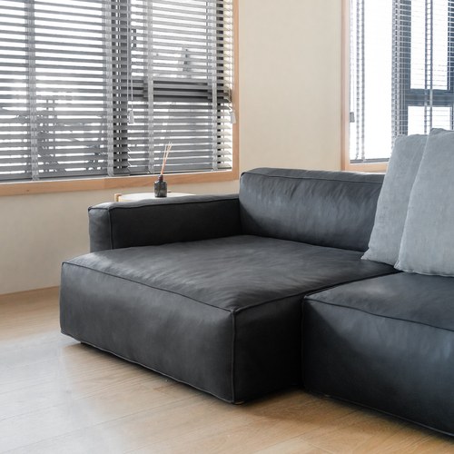 丹麥Tolv Baker積木皮革沙發 (左向、黑)