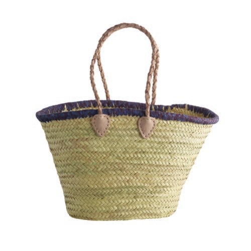 丹麥Tine K Home 棕梠葉編織提籃 (藍邊)