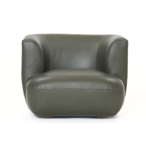 丹麥 Tolv Sophie索菲皮革單人沙發 (深橄欖綠)