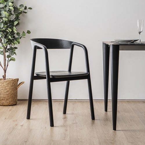 丹麥 Tolv Inlay圓柔扶手單椅 (黑色)