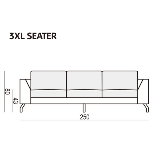 波蘭Sits 幾何方塊皮革三人沙發 (黑)