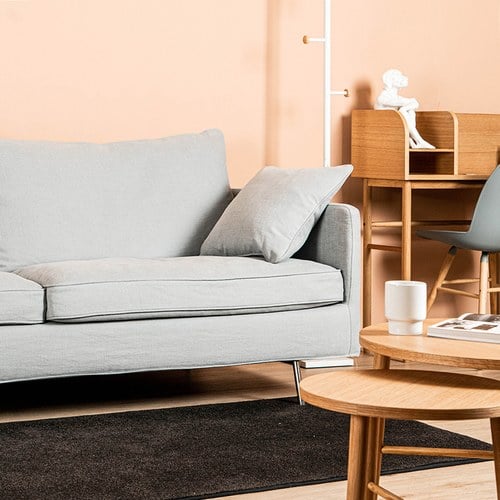 波蘭Sits Julia俐落金屬腳三人沙發 (亮灰)