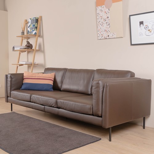 波蘭 Sits Sigge派皮酥塔皮革3.5人沙發 (深棕)