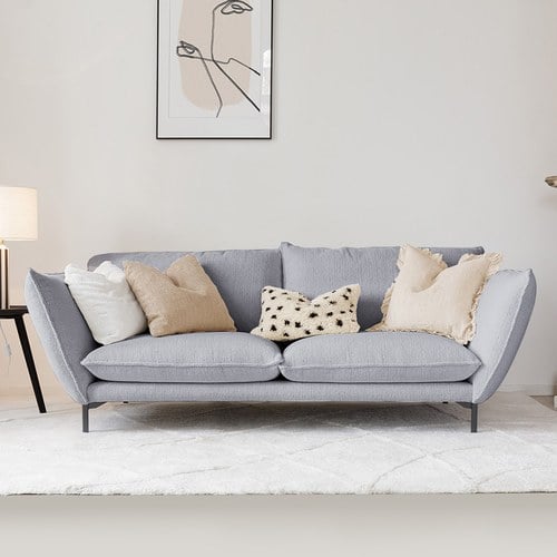 波蘭Sits Hugo金屬腳布面三人沙發 (霧灰G)