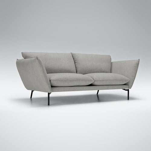 波蘭Sits Hugo金屬腳布面三人沙發 (霧灰G)