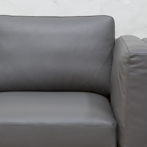 波蘭 Sits Sigge派皮酥塔皮革四人沙發 (鐵灰)