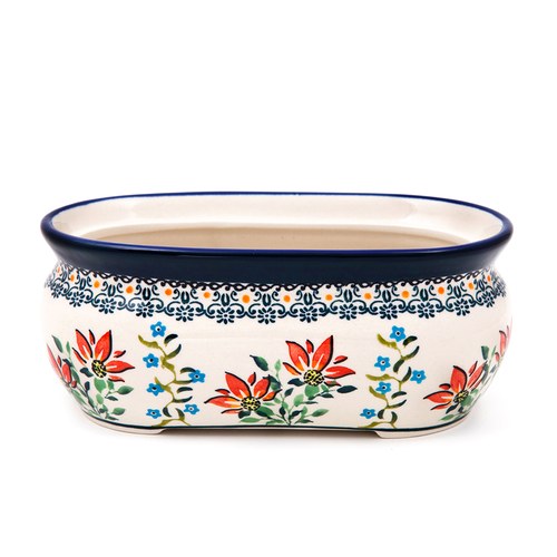 波蘭 Zaklady 紅火花季陶瓷盆栽 (長21公分)