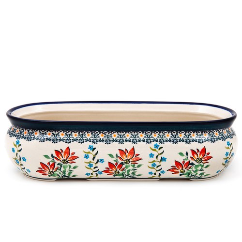 波蘭 Zaklady 紅火花季陶瓷盆栽 (長31公分)