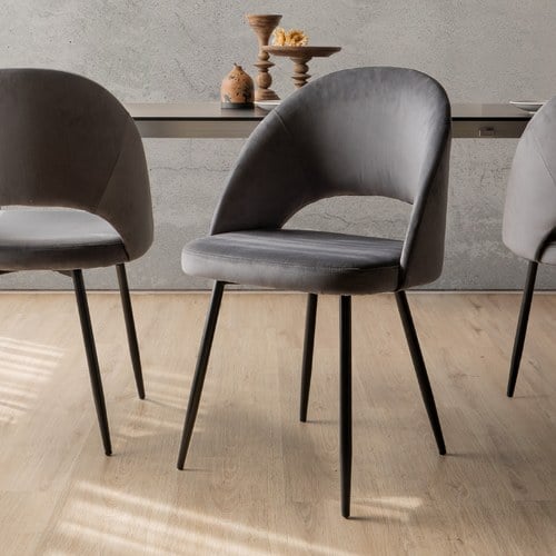 夏馬Shiamal Home 拱型鏤空絨布單椅 (深灰)