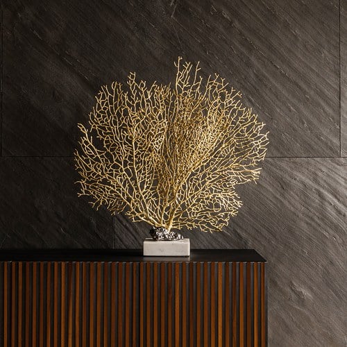 美國MichaelAram 擬真扇狀珊瑚雕塑擺飾 (金)