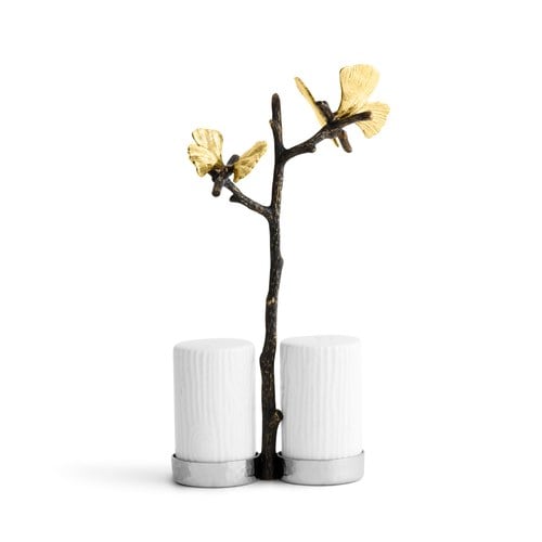 美國Michael Aram 銀杏蝴蝶翅膀椒鹽罐