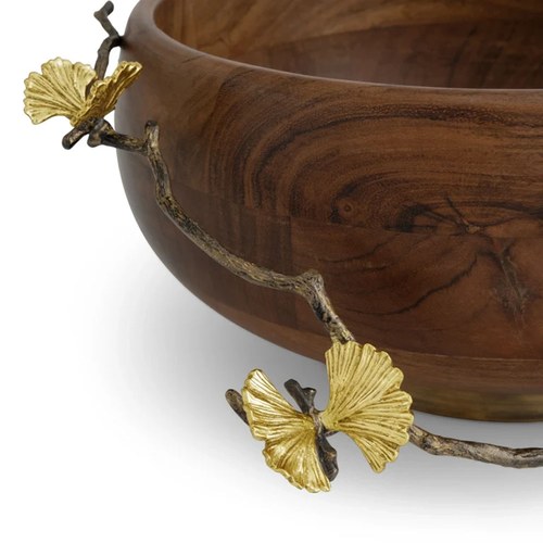 美國Michael Aram 銀杏蝴蝶木質沙拉碗