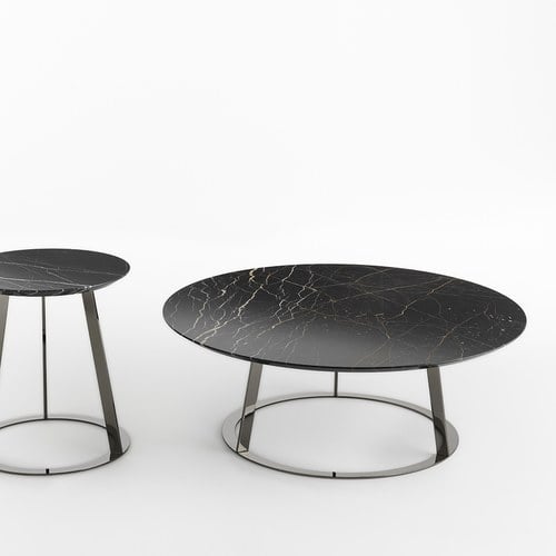 義大利HORM ALBINO FAMILY 大理石咖啡桌 (黑、直徑90公分)