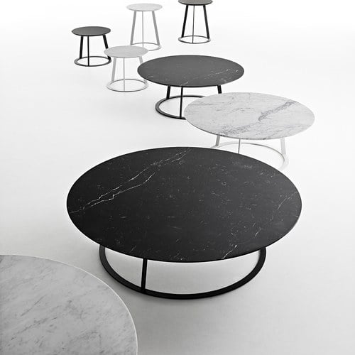 義大利HORM ALBINO FAMILY 大理石咖啡桌 (黑、直徑90公分)