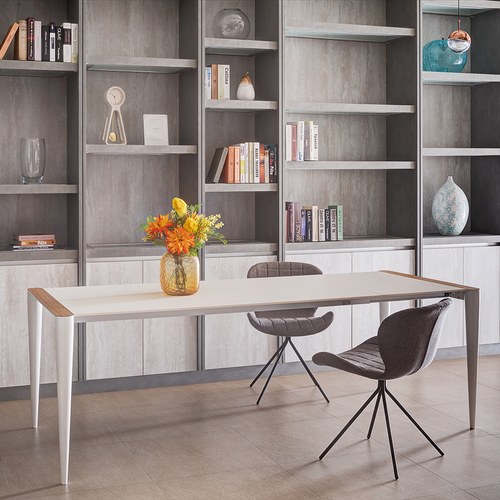 義大利HORM BOLERO奈米錐形腳可延伸餐桌 (白)