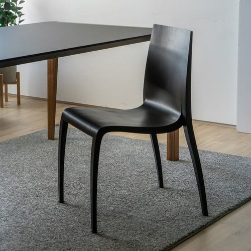 義大利HORM ki流線壓紋可堆疊單椅 (黑梣木)