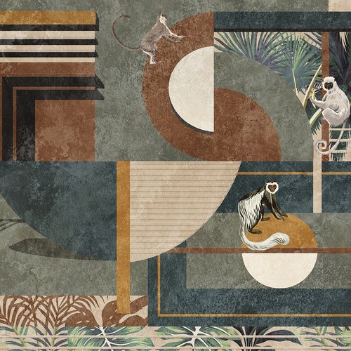 印克Inkiostro Bianco 藝術家訂製地毯 (叢林幾何)