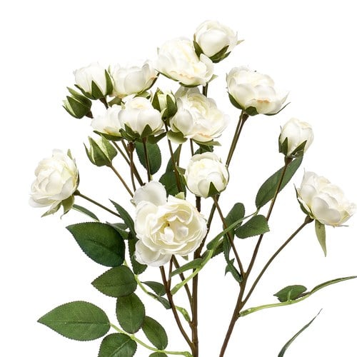 荷蘭Emerald人造花藝 白色迷你玫瑰花 (57公分)