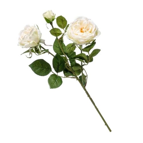 荷蘭Emerald人造花藝奶油白玫瑰 (長58公分)