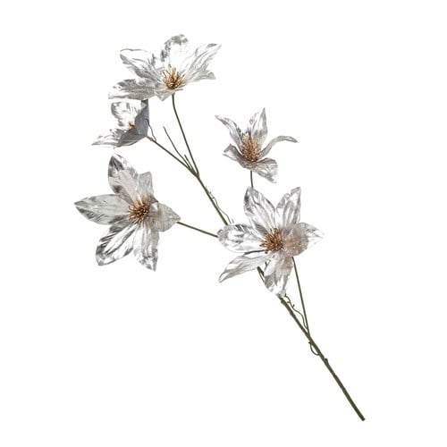 荷蘭Emerald人造花藝銀色鐵線蓮 (長77公分)