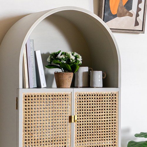 荷蘭HkLiving RETRO橢圓半開放式高櫃(灰綠)