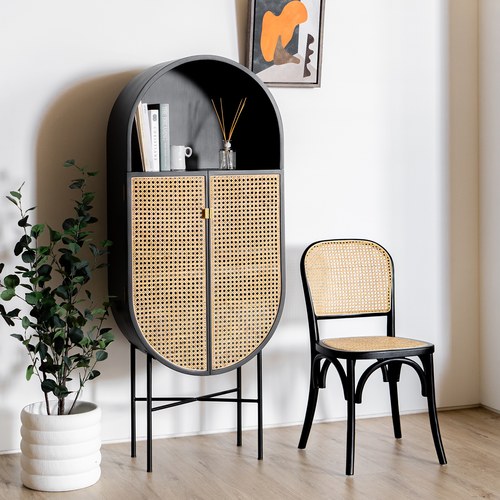 荷蘭HkLiving RETRO橢圓半開放式高櫃(黑)