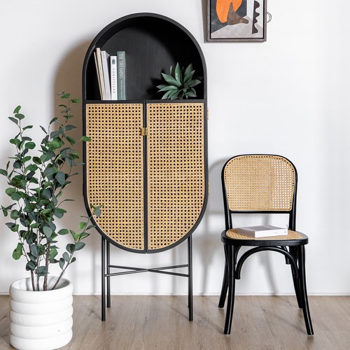 荷蘭HkLiving RETRO橢圓半開放式高櫃(黑)