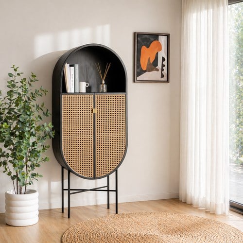 荷蘭HkLiving RETRO橢圓半開放式高櫃(黑)