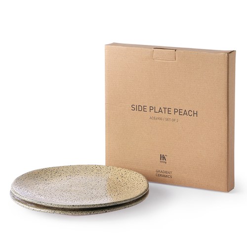 荷蘭 HkLiving 噴墨藝術餐盤2入組 (橘、小)