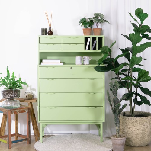 荷蘭HkLiving 復古微文青儲藏高櫃 (芥末綠)