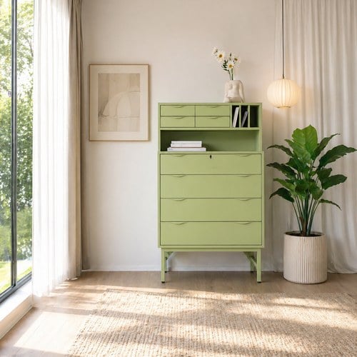 荷蘭HkLiving 復古微文青儲藏高櫃 (芥末綠)