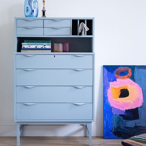 荷蘭HkLiving 復古微文青儲藏高櫃 (寧靜藍)