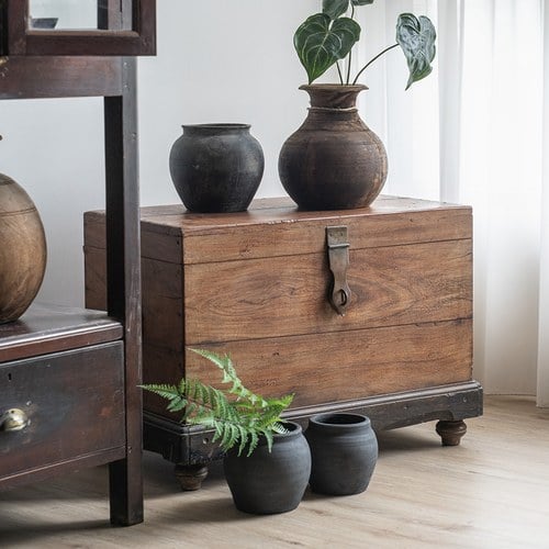 荷蘭RawMaterials 柚木銅鎖櫃 (S)