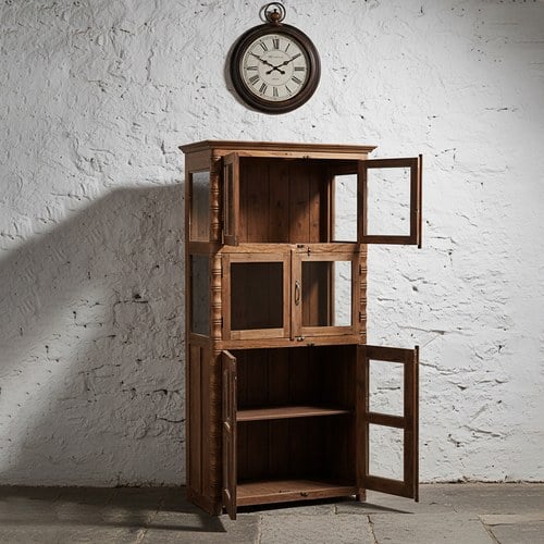 荷蘭RawMaterials 柚木六門玻璃櫃