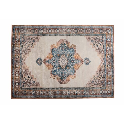 荷蘭Zuiver Mahal仿舊圖騰地毯 (藍/240公分)