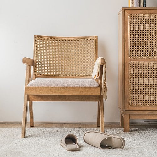 夏馬Shiamal Home 藤編休閒椅(布面款)
